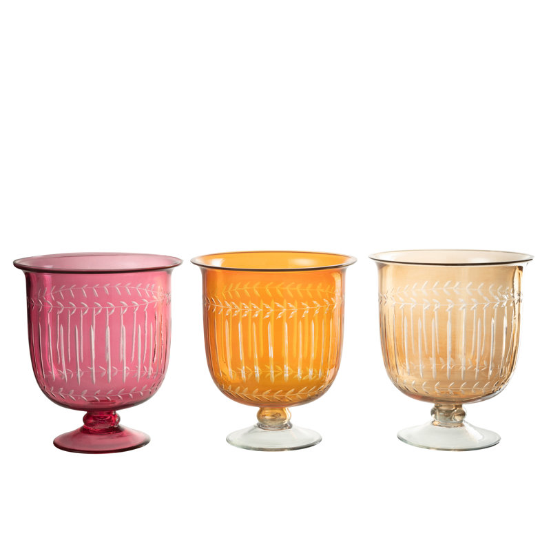 Anjana Glass Table Vase 1, 25.5" H x 22.5" W x 22.5" D, Red