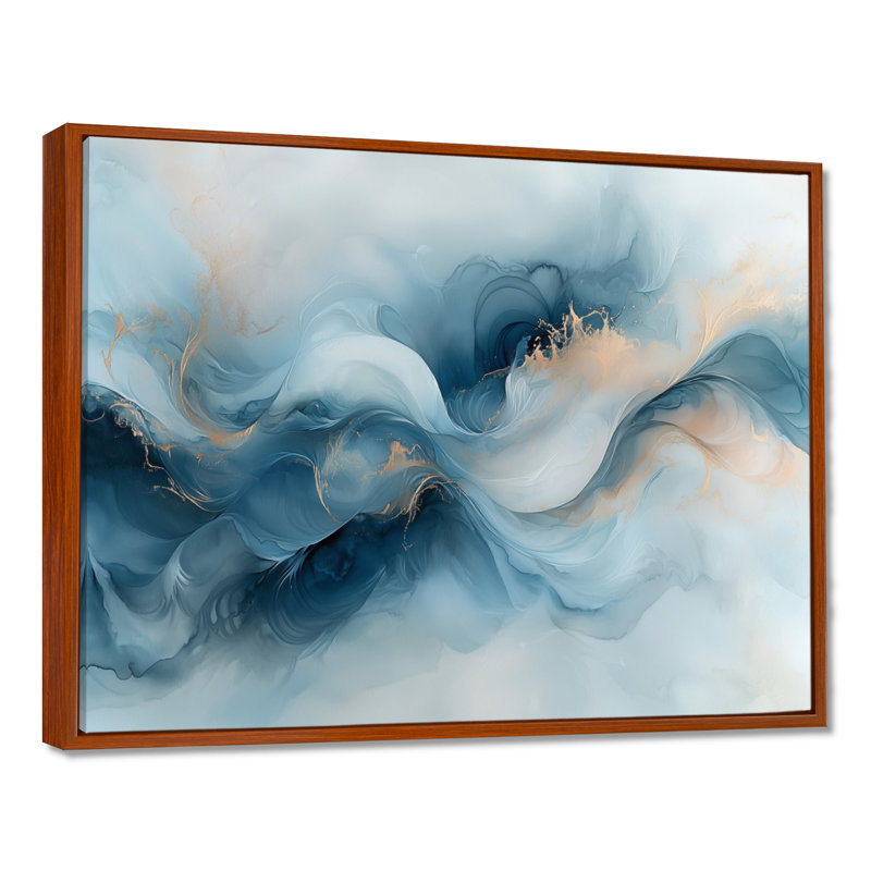 Fondations fluides de marbre quartzite III - art mural abstrait en marbre, Brun, H 12 po x l 20 po, Cadre flottant