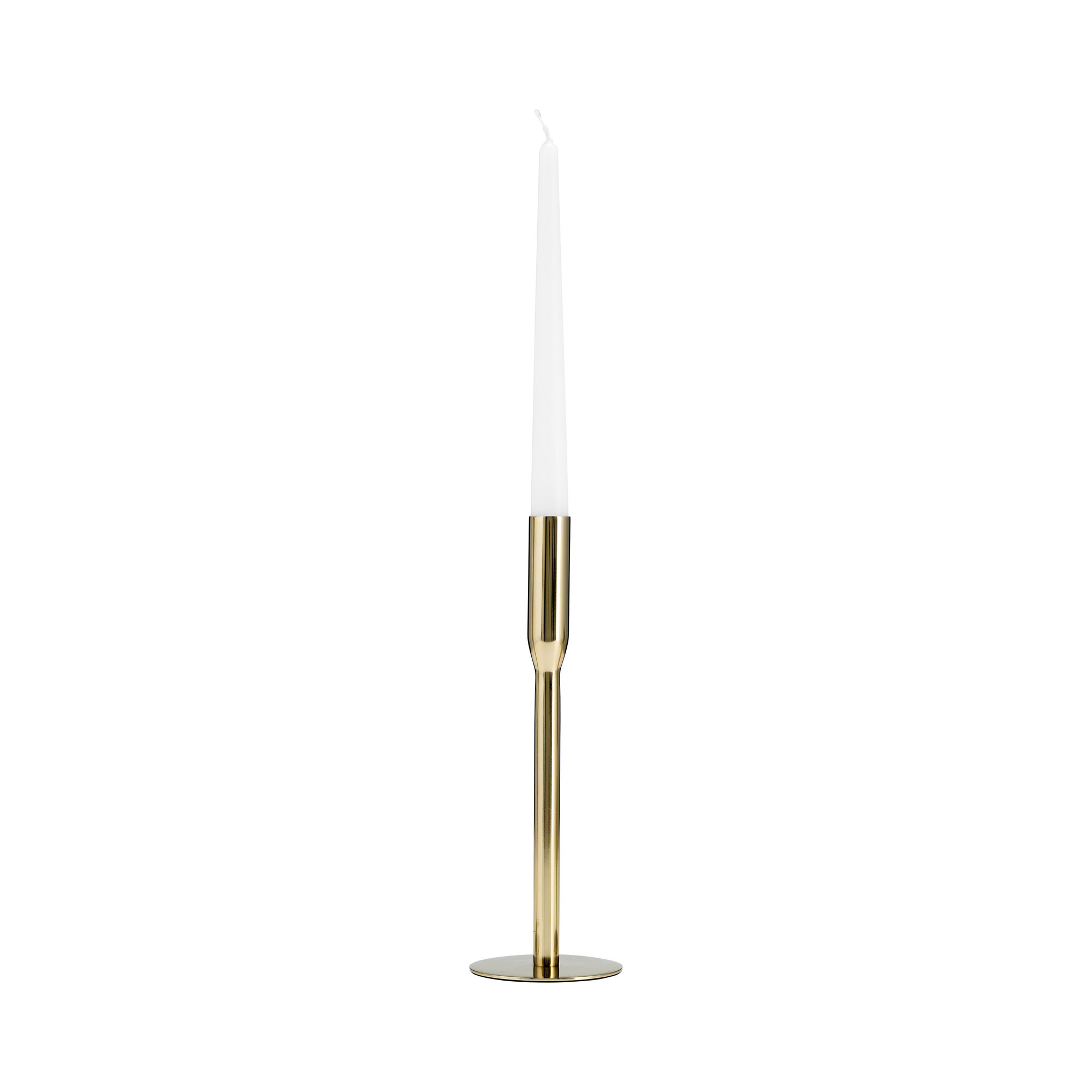 Metal, Taper Candle Holder, 11" H x 4" W x 4" D, Gold