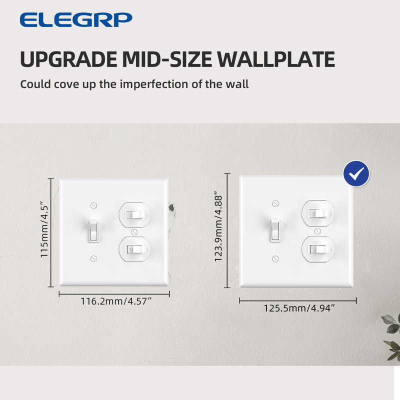 No Subject 2 - Gang Combination Plate Combination Wall Plate, White