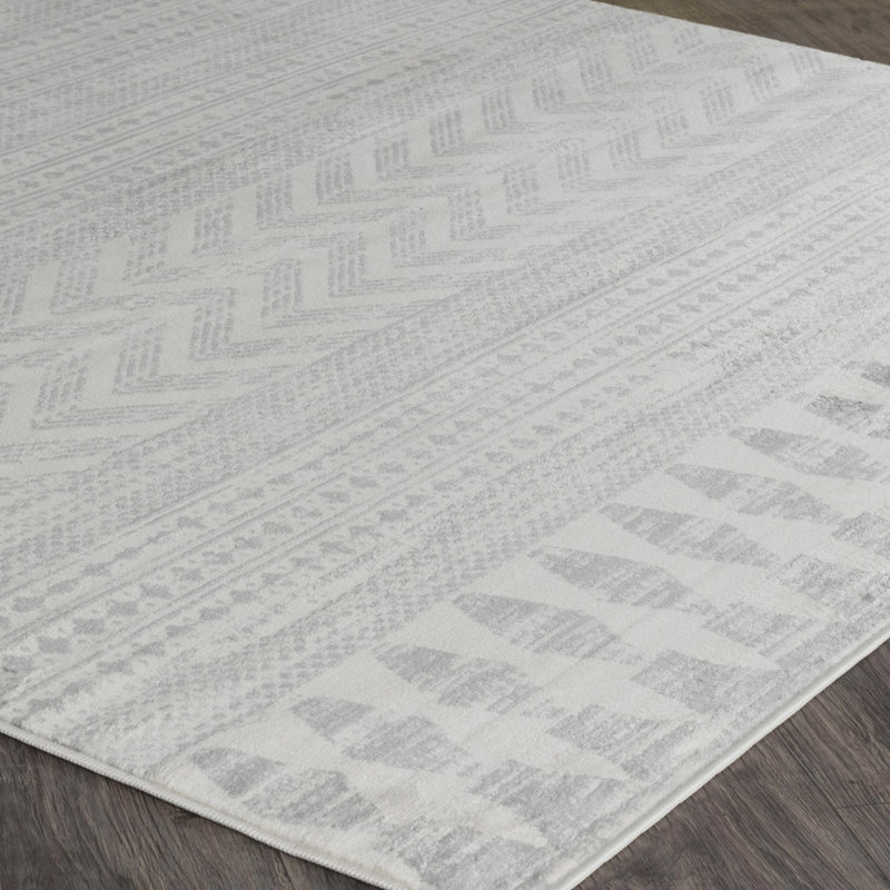 Grey Modern Rug, Geometric Stain Resistant Easy to Clean Rug For Living Room, Dining Room, Bedroom, Rectangle 120 x 170 cm