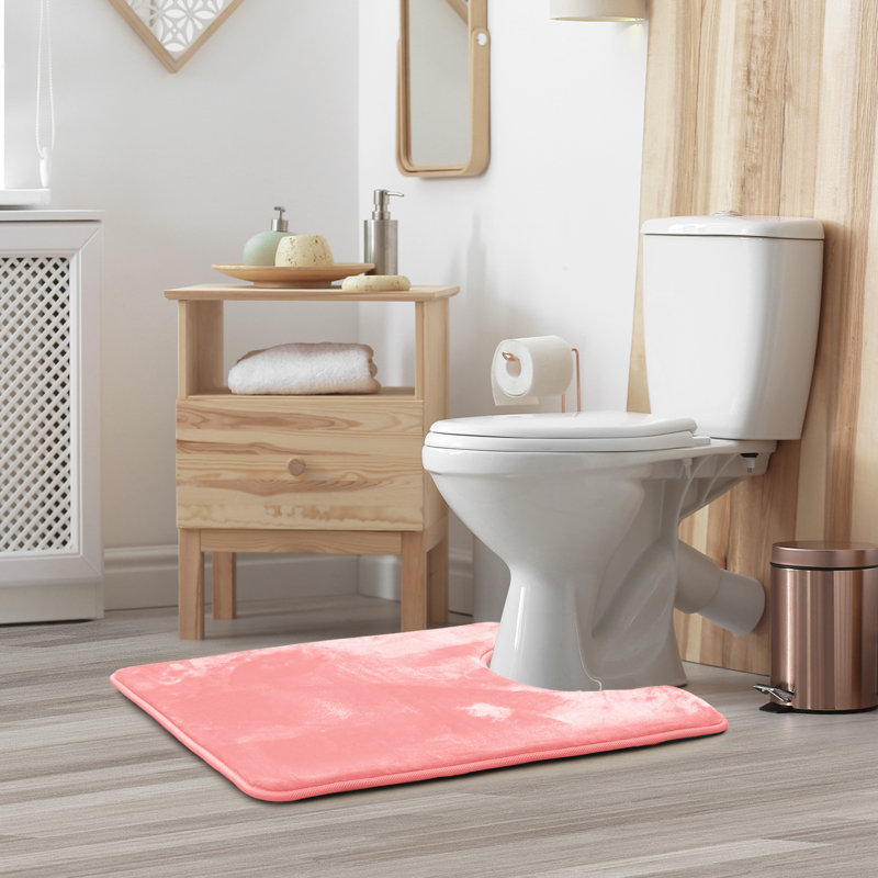 Ultra Soft and Absorbent Memory Foam Contour Mat with Non-Slip Backing, Coral/Pink