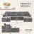 Boneless U-Shaped Modular Sectional Sofa, Cloud L-Shaped Sectional Couch with Deep Seat for Living Room Bedroom-1477608462