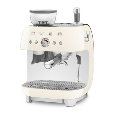 Retro style semi-automatic espresso coffee machine with grinder for the 50s from SMEG