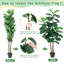 Figuier lyre artificiel de 1,5 m avec pot – Faux Ficus lyrata réaliste pour la décoration du salon, du bureau et de l'entrée