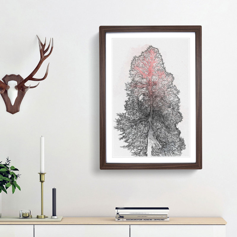 Colour of the Tree in Abstract - Picture Frame Graphic Art Print, 87cm H x 62cm W x 2cm D, Walnut Framed