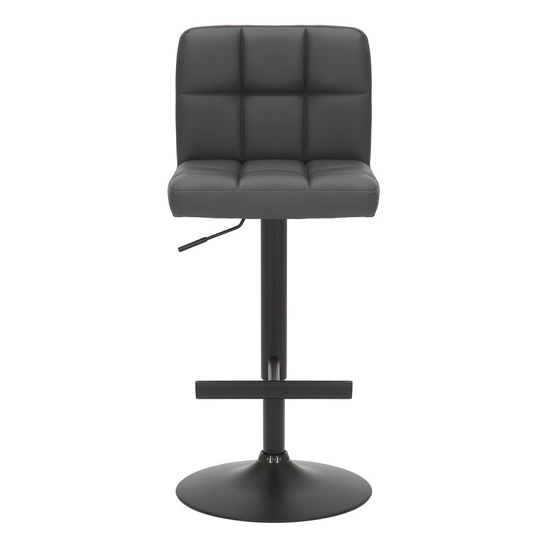 Hetal Swivel Upholstered Adjustable Height Counter Stool with Metal Frame, Charcoal