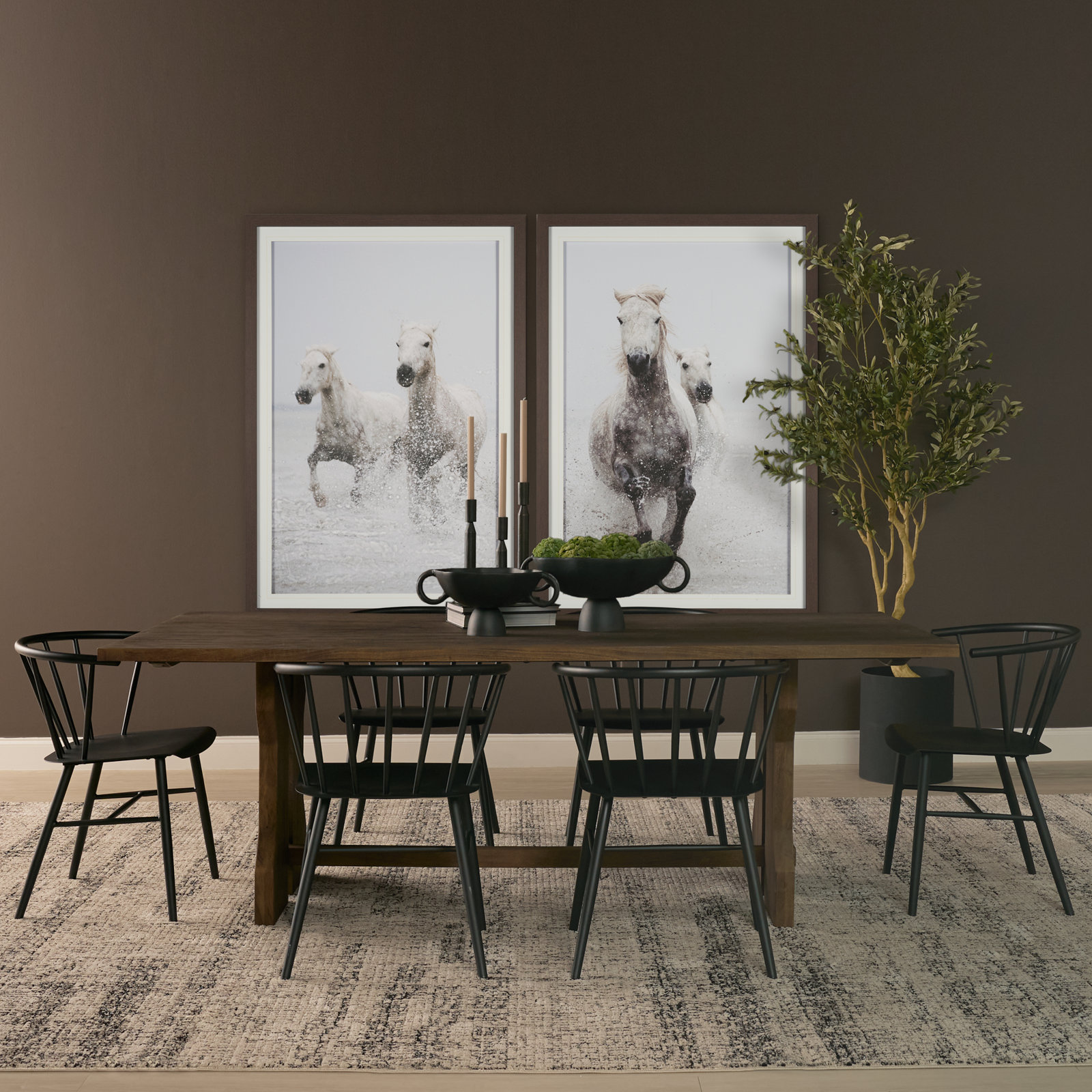 Rooke 84" Solid Wood Extendable Rectangular Dining Table
