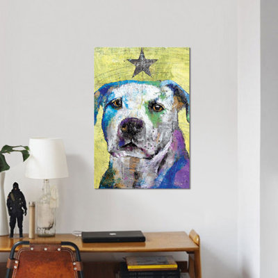 « pit bull terrier », reproduction d’art sur toile