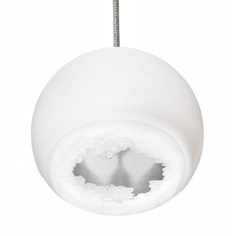 8 - Light Crystal Chandelier, White/Silver, 120" H x 18" W x 18" D, Nickel Braided Cord