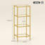 HOMCOM 4-Tier Shelving Unit Modern Glass Shelf Bookshelf for Home Black-1780779077