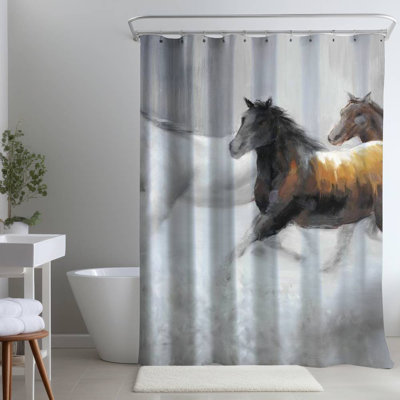 Cambry – Polyester Shower Curtain, Dye Sublimation Print, 71" W × 74" L