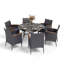 Sutiya 6 - Person Patio Dining Set with Round Table , Cushions Included
