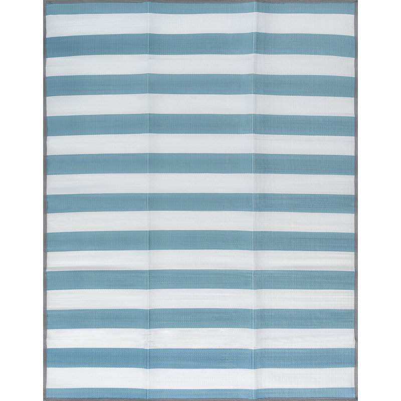Aaeesha Striped Indoor / Outdoor Rug, Rectangle 4' x 5'11"