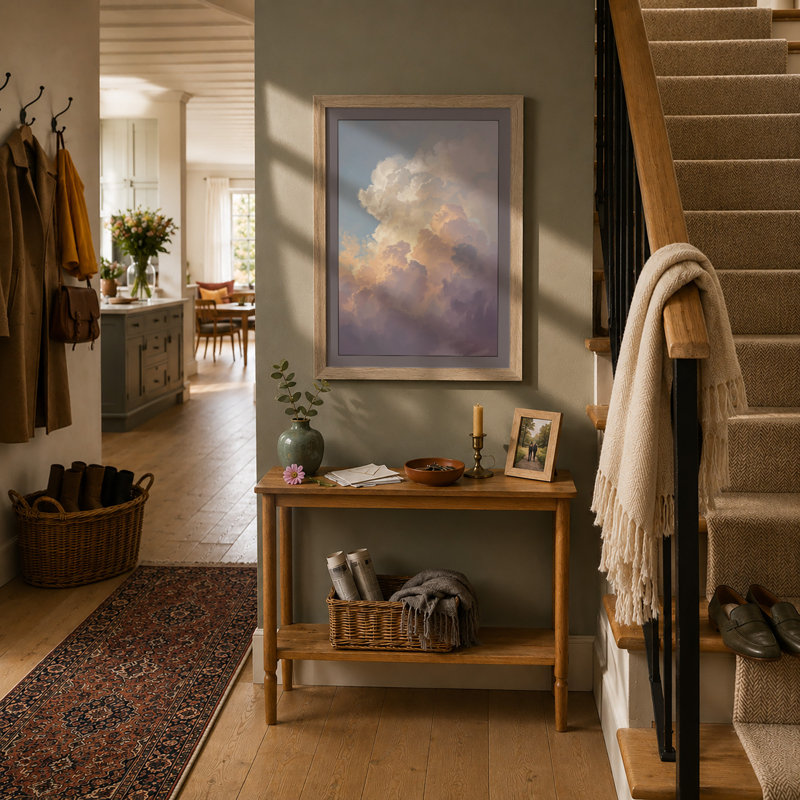 Cloud Light Modern - Framed Print, Oak, A4 - 29.7 x 21.0 cm