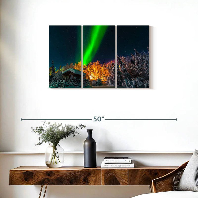 Alvord Wintry Lapland Northern Lights, H 20 po x l 33 po
