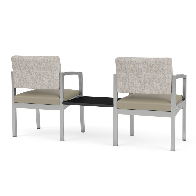 Structure tandem 2 places avec table centrale en acier Lenox, Argent, Midnight Black