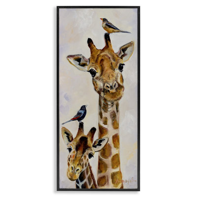 Art giclée girafe et oiseaux perchés par Karen Weber