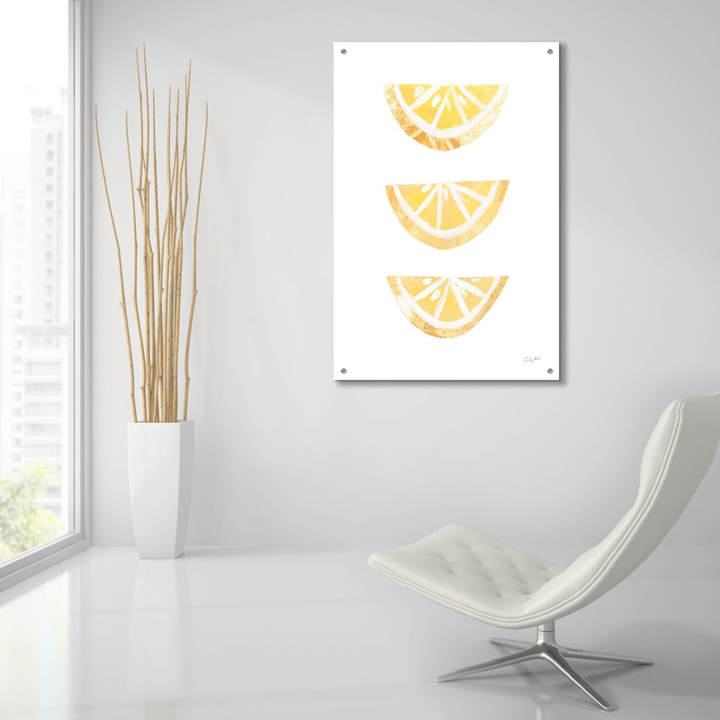  «Lemon Slices 1» par Courtney Prahl, art mural en verre acrylique, 24 po x 36 po, H 36 po x l 24 po