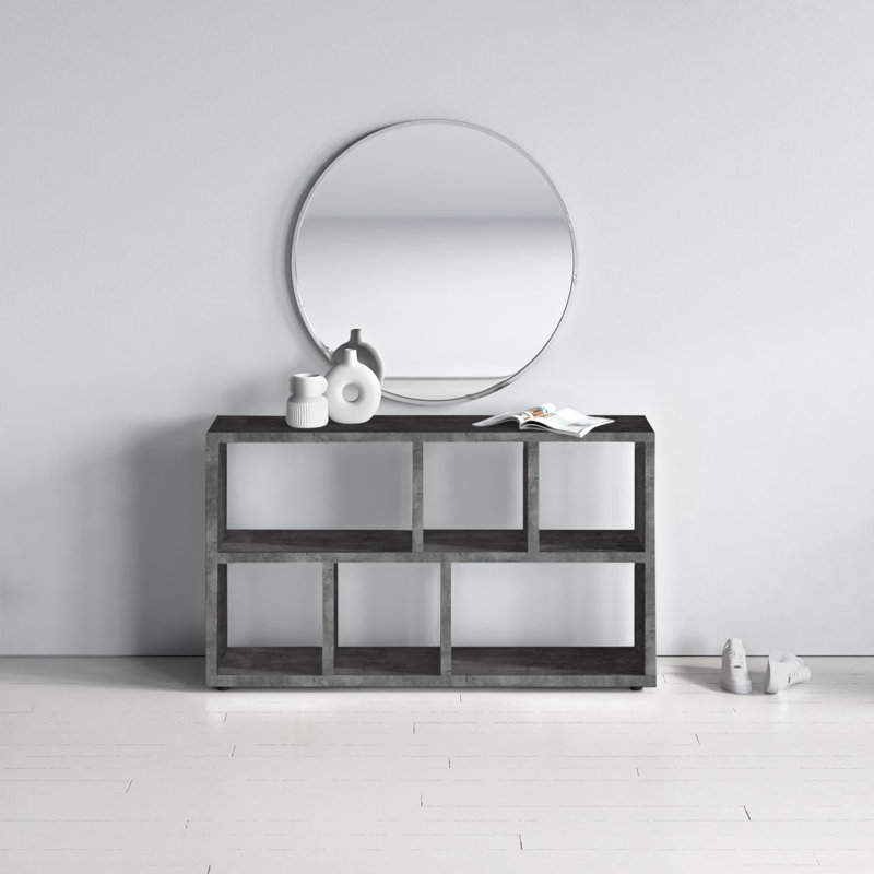 Stetson 59" W Bookcase, Faux Concrete