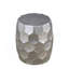 Table de bout, table basse moderne contemporaine en aluminium de 32 po et 21 po de hauteur, ensemble de 2 pièces avec base à motif de losanges argenté brillant-1005722821