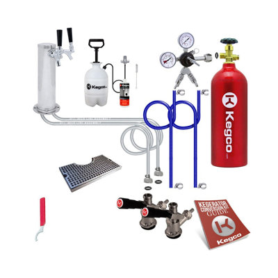 Kegco Ultimate 2-Tap Tower Kegerator Conversion Kit with 5 lb. CO2 Tank