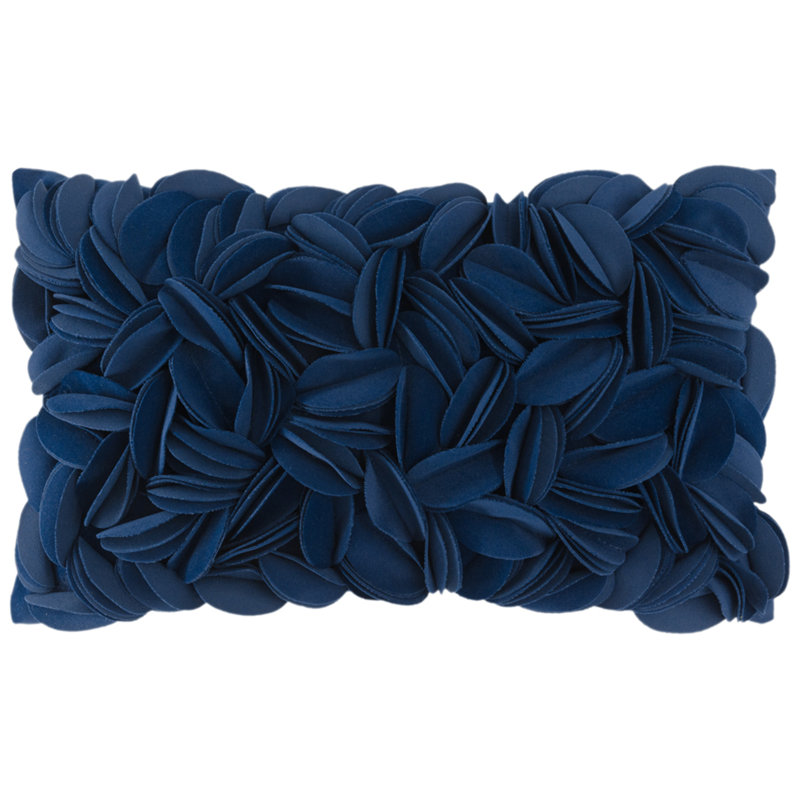 Housse de coussin brodée, Bleu marine - Suède uni, Rectangle H 12 po x l 20 po