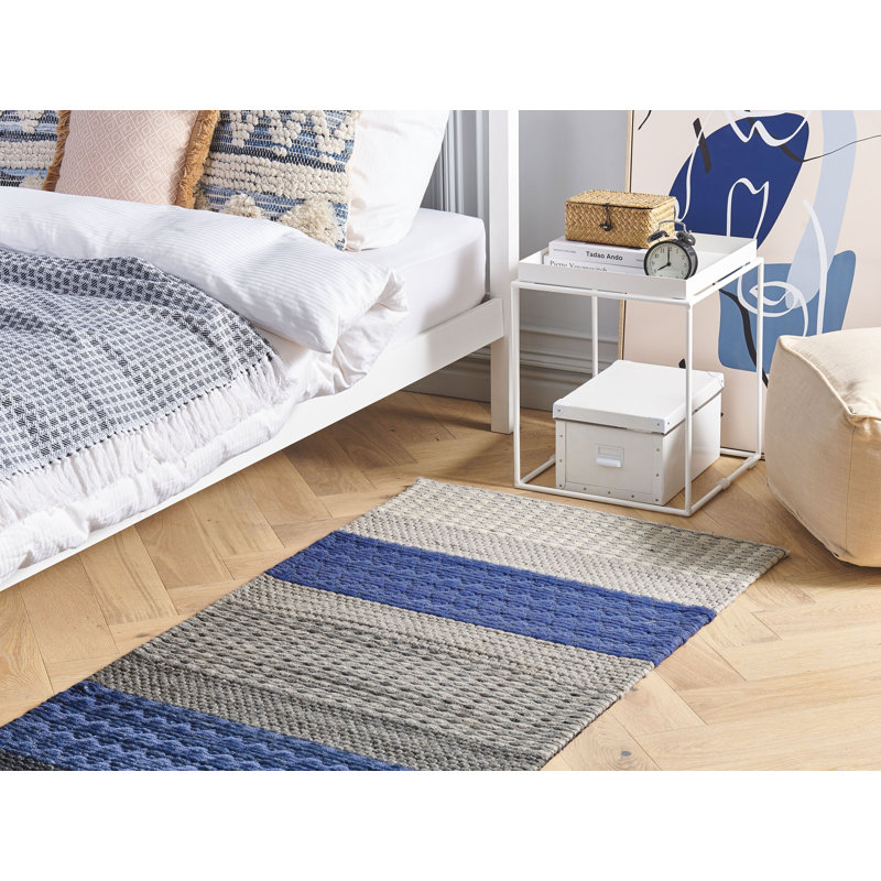 Maywood Striped Wool Hand Woven Area Rug, Rectangle 80 x 150cm