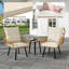 3 Piece Patio Bistro Set,utdoor Wicker Bistro Furniture Sets,2 Rattan Cushioned Chairs &1Coffee Glass Top Table,Rattan Table and Chairs Setfor Patio, Balcony, Porch, Poolside, Backyard