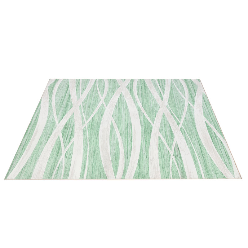 Tapis 9 x 12 Modern Wave, Vert, Rectangle 9 pi x 12 pi