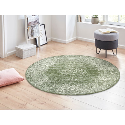 Designer velor rug Mridional green