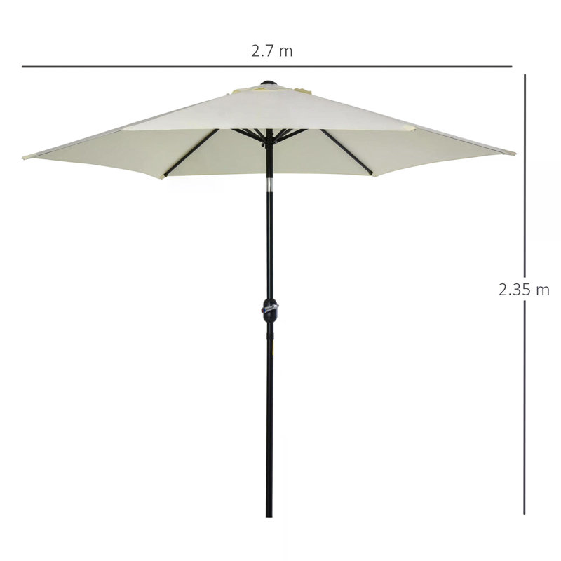 Brisamar 270cm Tilt Market Parasol, White