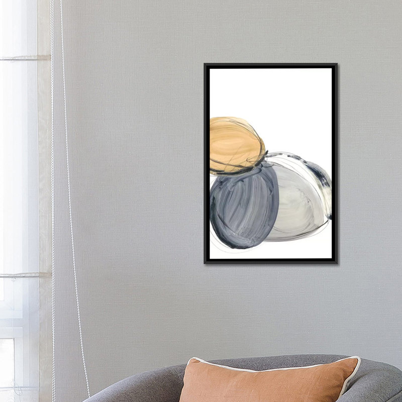 « Sienna & Slate II » par Ethan Harper, reproduction d’art, H 26 po x l 18 po x 1,5 po, Toile avec cadre noir, Pas de tapis
