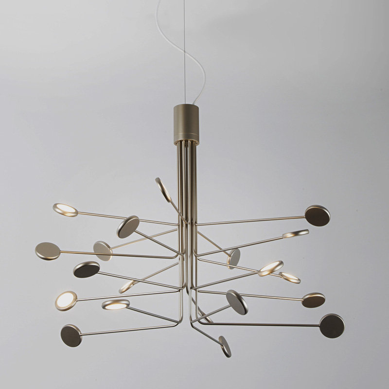 Arbor 20-Light Gold/Silver LED Sputnik Modern Linear Chandelier