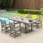 Mabry 5 Piece Patio Dining Set, Patio tables with 4 Chairs,Patio Furniture Sets Made of HDPE Materia and Metal Frame Reinforcement for Backyard, Porch, Lawn，Party and Garden,Gray