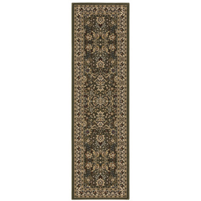 Tapis oriental vert / ivoire Shelburne