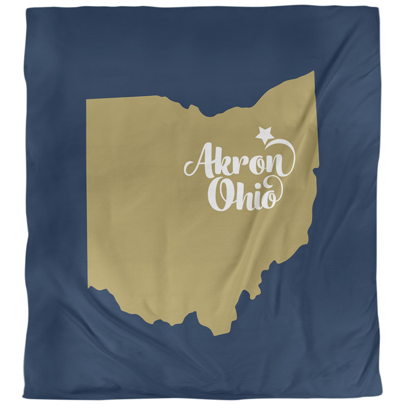 Housse de couette akron ohio, Bleu, Microfibre