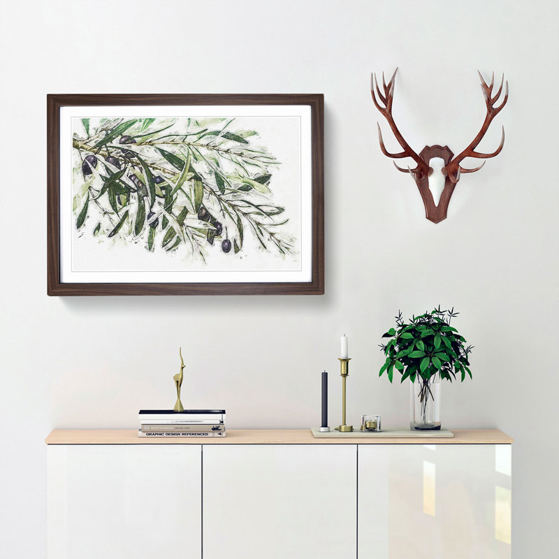 The Olive Branch - Picture Frame Painting Print, Walnut Framed, 27cm H x 36cm W x 2cm D