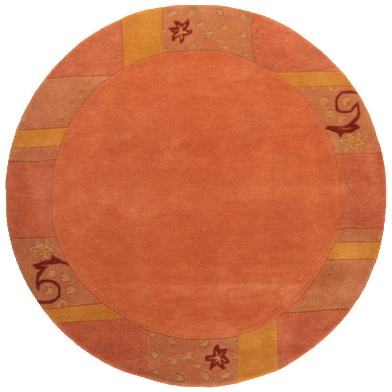 Royal Ganges Handcrafted Rug in Terracotta Red, Round 150cm