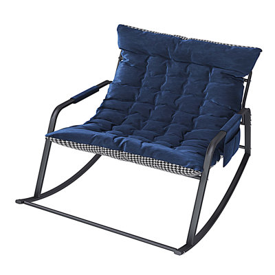 Rocking Chair with Storage, Cushions & Armrests, Comfort Lounge Recliner, Breathable Ergonomic Lounge Chair