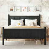 Twin Size Flat Panel Bed with Shaker and Farmhouse Style Design