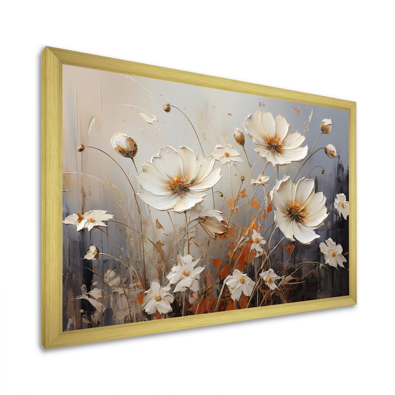 Champ captivant de fleurs I - reproduction, H 30 po x l 40 po x P 1,5 po, Cadre doré simple