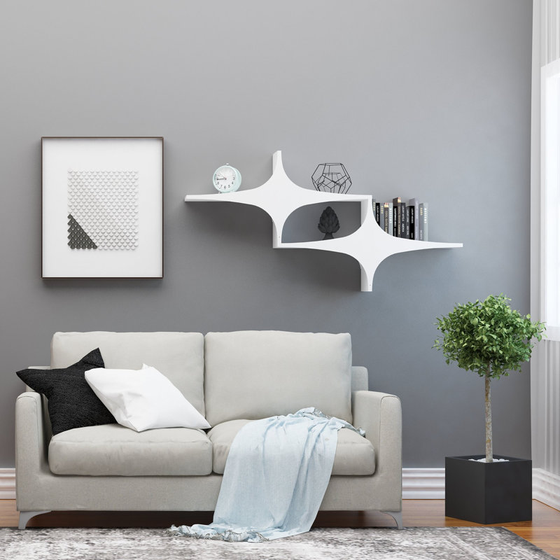Tablette décorative 4 pièces Crofoot, Blanc