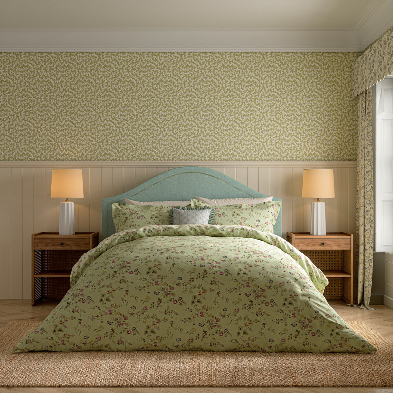 Nectar Fields Cotton Floral Duvet Cover Set, Super King  Duvet Cover + 2 Pillowcases