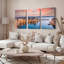 Ensemble de 3 tableaux sur toile « Sunset Harbor Art » pour la décoration du salon et de la chambre.-129074612