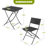 Outdoor 3 Pieces Folding Bistro Set, Waterproof PP Rattan Table and Chairs