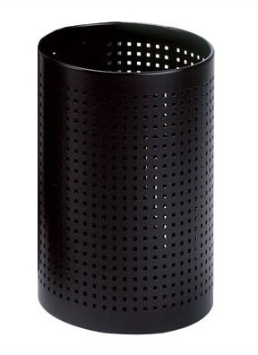 Steel Open Waste Basket, Black