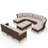 Salem 10 Piece Wicker Outdoor Patio Conversation Furniture Sectional Set with Cushions-98120017