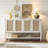 Pomodoro Boho Rattan Sideboard With 4-Door And 1- Open Shelf,  Versatile Storage Cabinet-1253517824