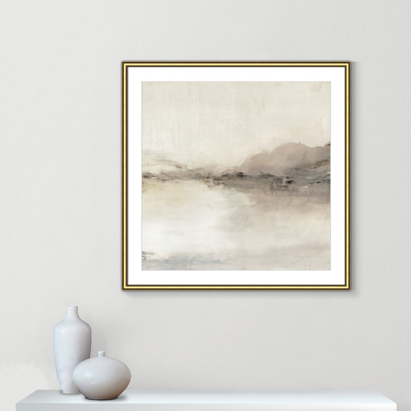 «Blush Horizon II» par Isabelle Z, L 33,25 po x H 33,25 po, Imprimé mat, Or classique